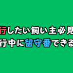 犬の旅行時の留守番はどうする?7~8時間なら大丈夫は本当なのか