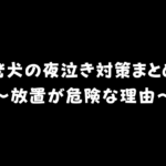 老犬の夜泣き対策で放置は危険?原因・対処法・安眠できる環境づくりとは