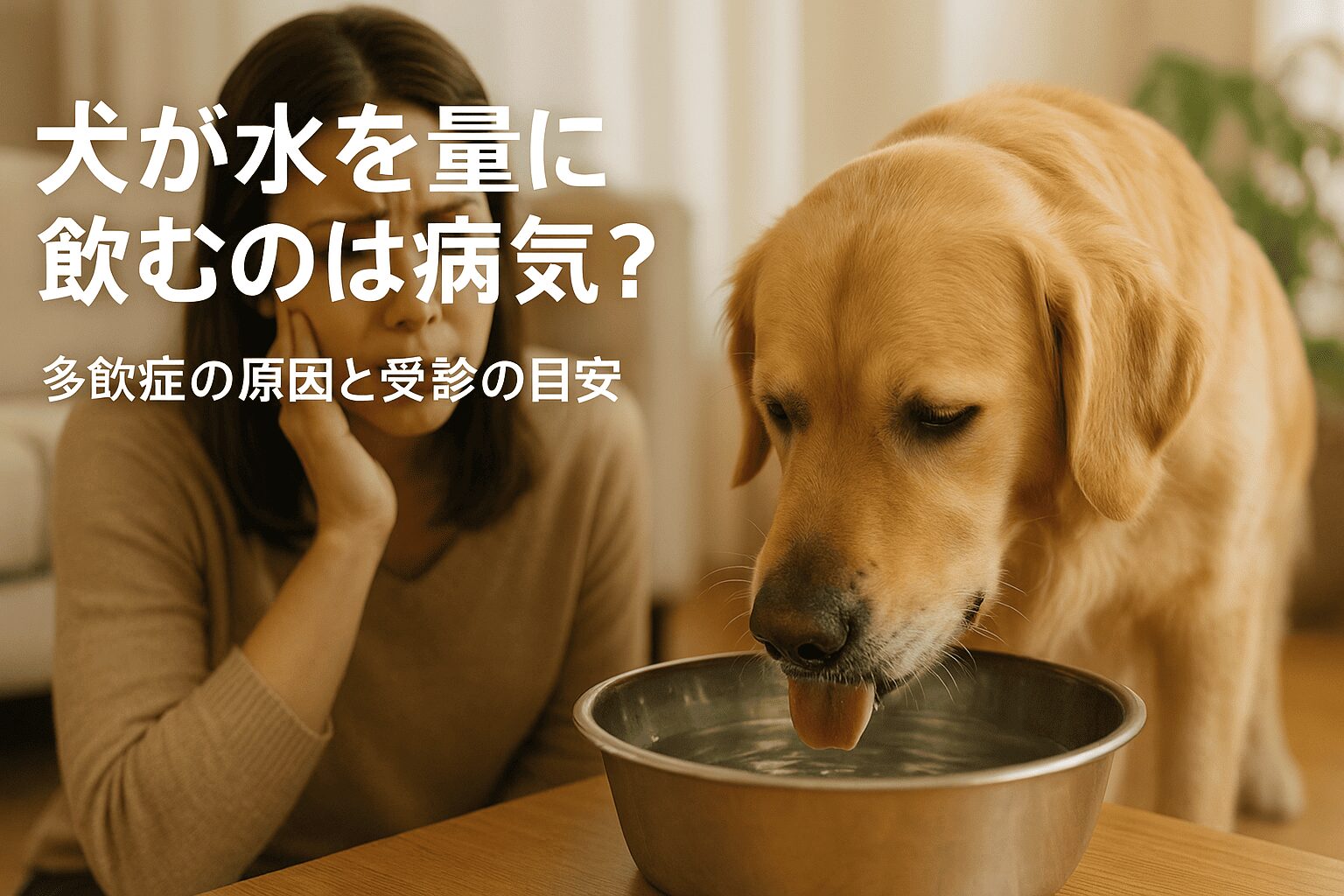 犬が水を大量に飲むのは病気?多飲症の原因と受診の目安